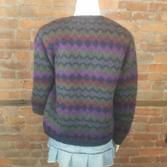 VTG Women's Sweater Cardigan Fuzzy Mohair Blend - Picture 5 of 7